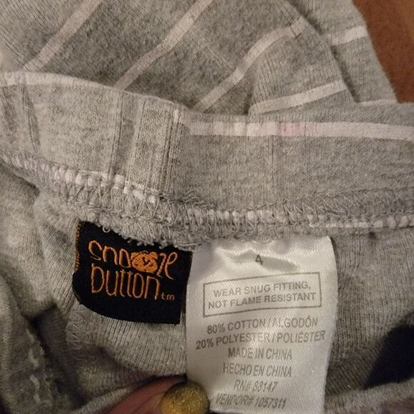 Snooze Button Boys Gray Orange Striped Snug Fitting Flame Resistant Pajama Size - Picture 2 of 5